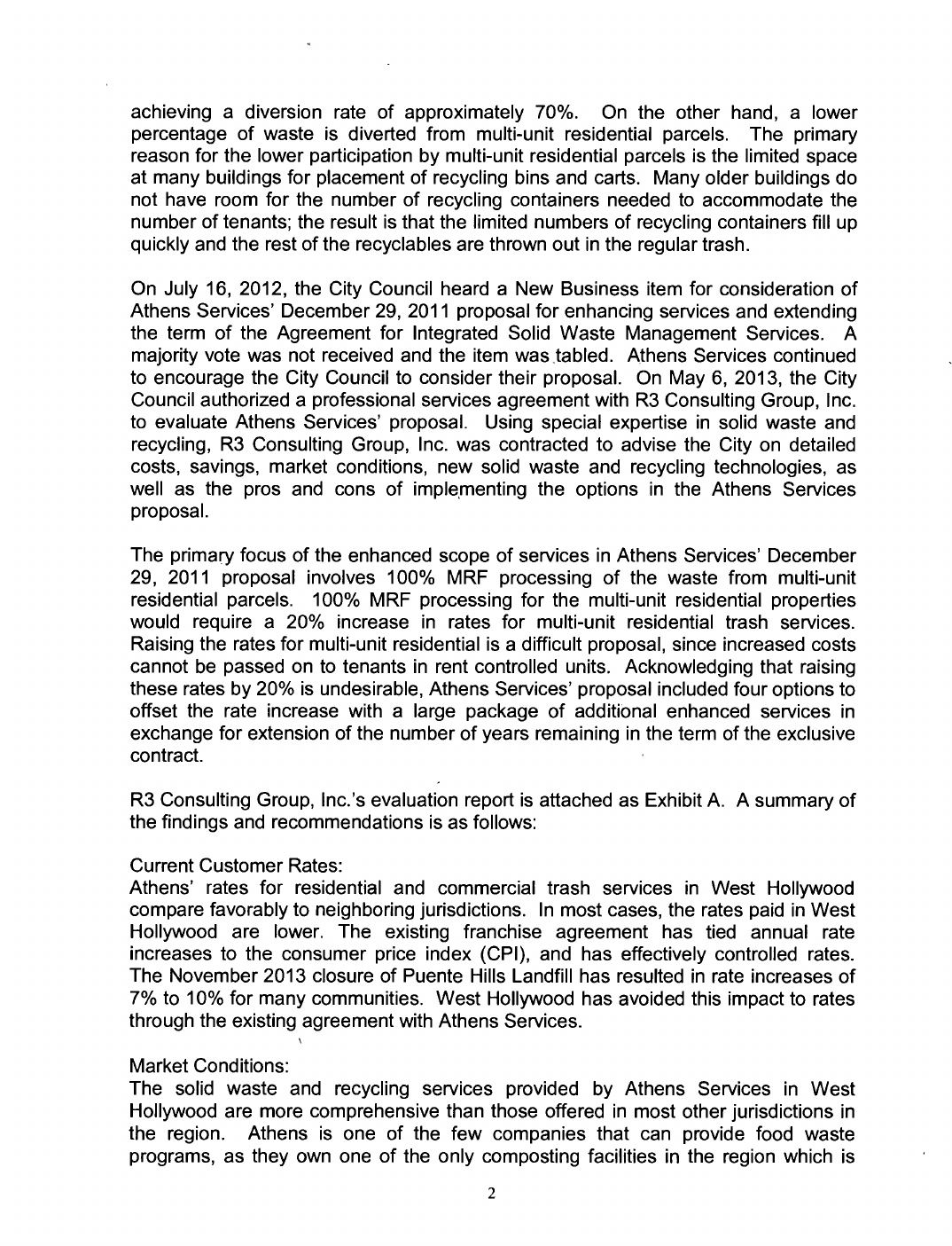 City of West Hollywood, Staff Report, June 23, 2014, page 2
