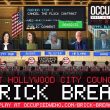 West Hollywood City Council: Brick Break, a satire game from Occupied West Hollywood: the council dais, an FPPC block, and a gallery of UNITE HERE Local 11 seats