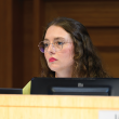 Councilmember Chelsea Byers seated at the West Hollywood City Council dais
