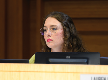 Councilmember Chelsea Byers seated at the West Hollywood City Council dais